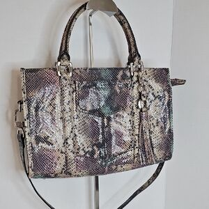 Aimee Kestenberg Multicolor Snakeskin Pattern Satchel Bag